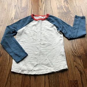 Mini Boden boys baseball LS T-shirt SZ 9-10Y. EUC!